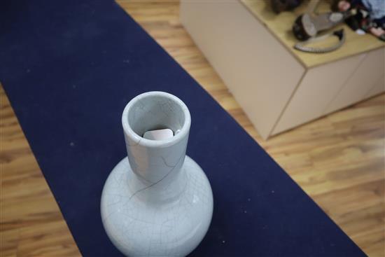 A grey crackleglaze vase H.30cm